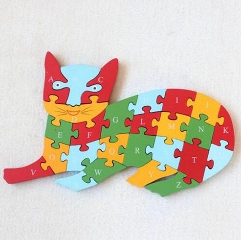 Kedi harf ve sayı puzzle