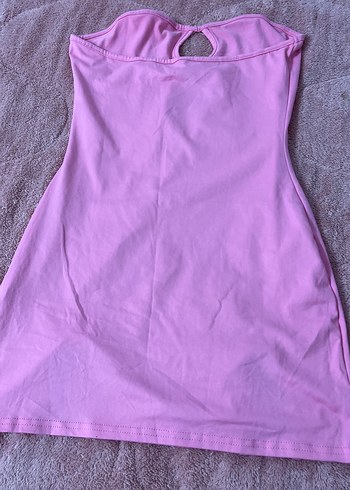 Pembe Straplez Mini Elbise - Görsel 2