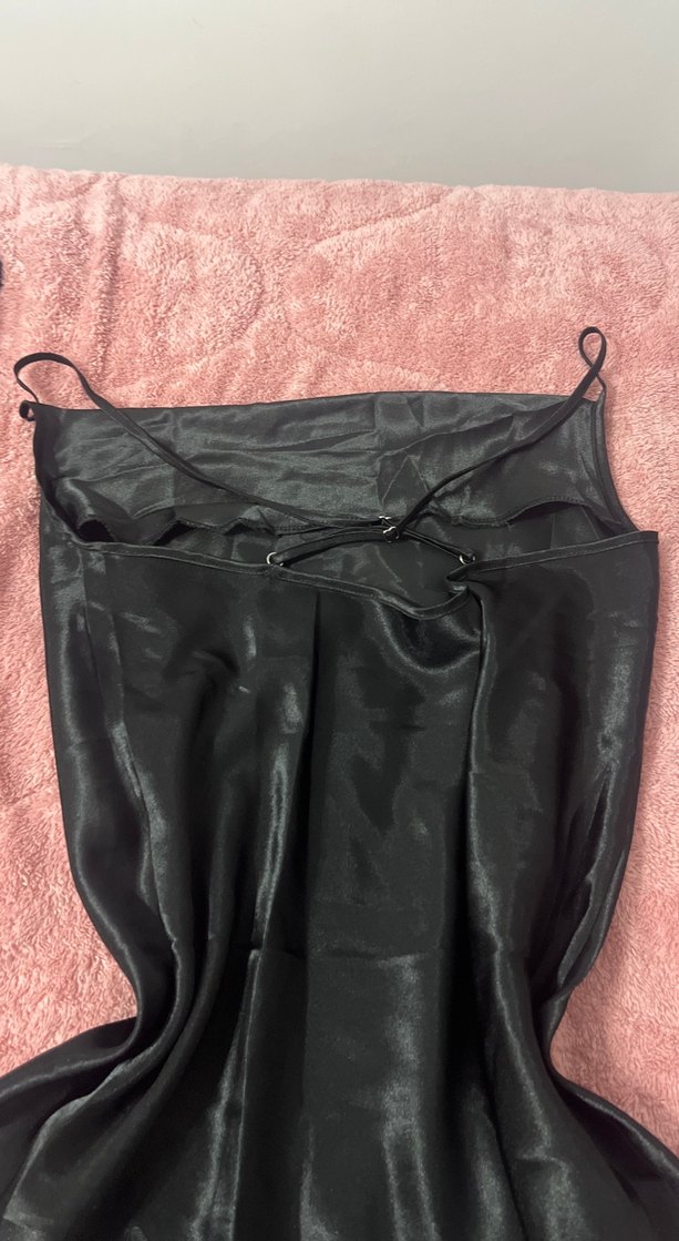 Siyah İnce Askılı Kadın Elbise - Görsel 2