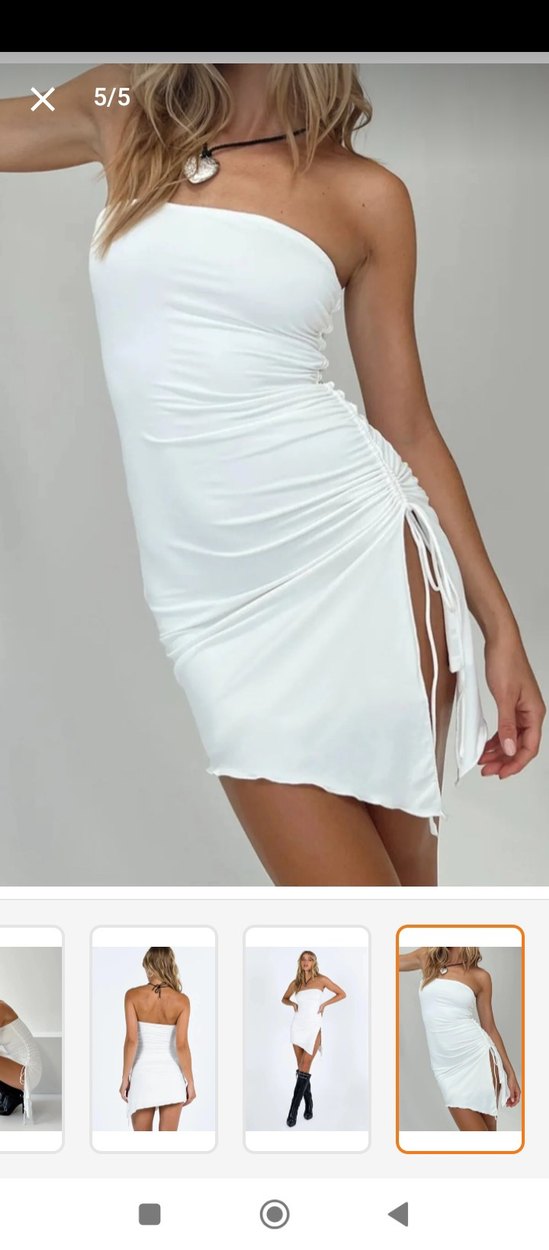 mini straplez elbise - Görsel 4