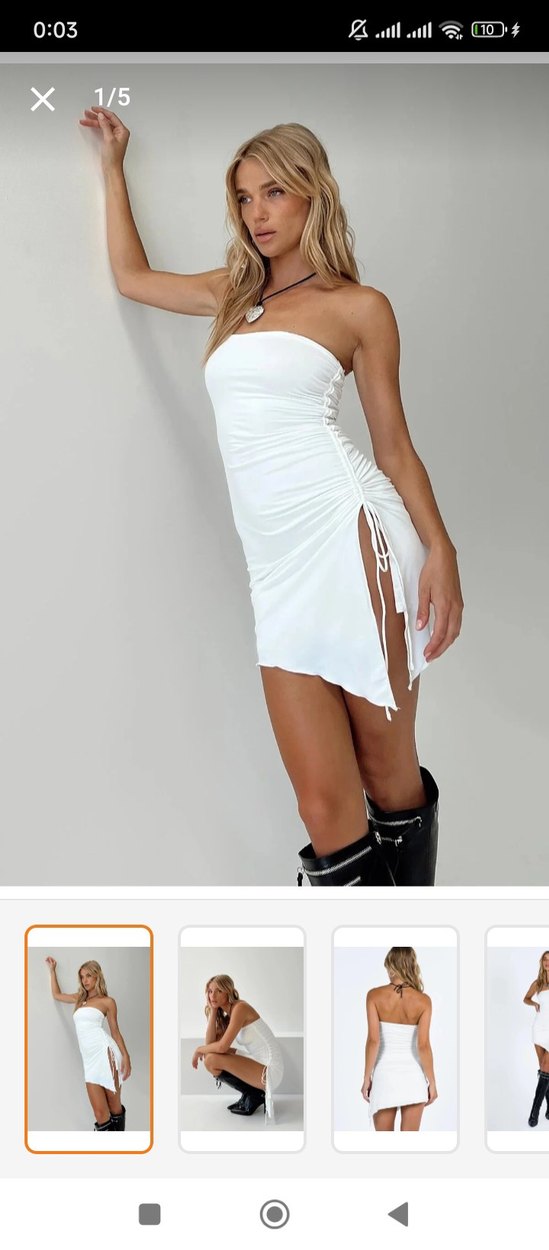 mini straplez elbise - Görsel 3