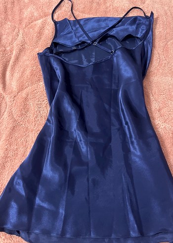 Lacivert İp Askılı Mini elbise - Görsel 2