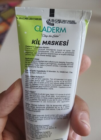 Beden Claderm kil maskesi