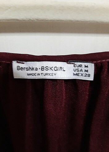 38 Beden bordo Renk BERSHKA Abiye Bluz