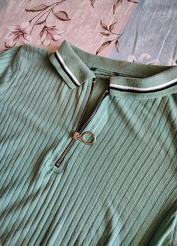 s Beden turkuaz Renk Lolita fermuarlı crop