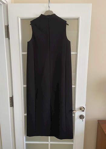 Zara Siyah Yüksek Yakalı Uzun Elbise - Görsel 8