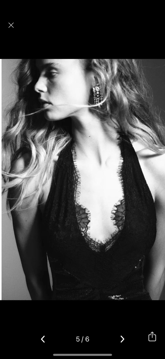 Dantel Detaylı Siyah Deri Mini Elbise - Görsel 5