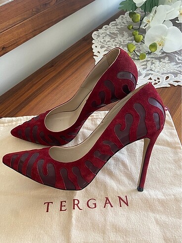 39 Beden bordo Renk Tergan 0 deri stiletto