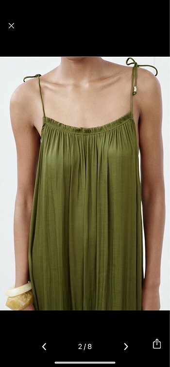 Zara Zara saten boncuklu elbise