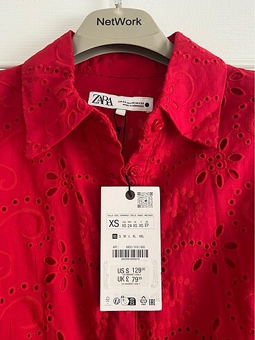 xs Beden kırmızı Renk Zara fisto elbise