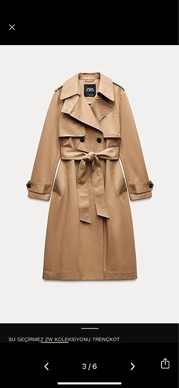 xs Beden Zara sı geçirmez trençkot