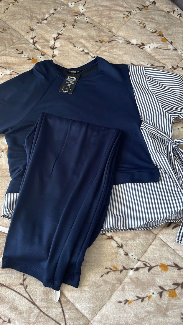 Lacivert Mini Pilili Kadın takim - Görsel 2