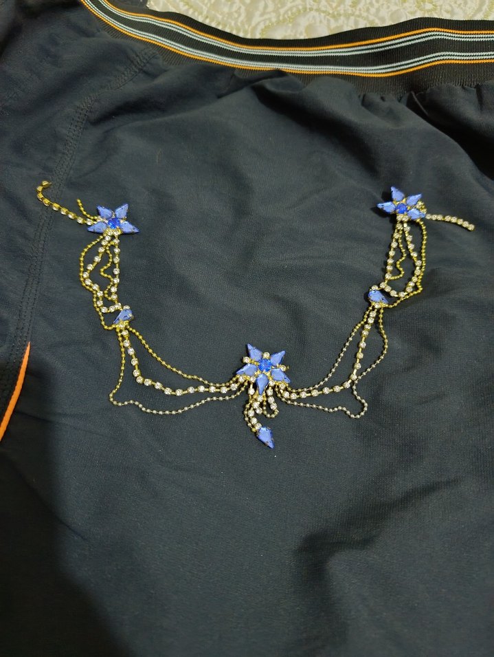 Mavi İşlemeli Payetli Kadın Saç Aksesuarı - Görsel 2