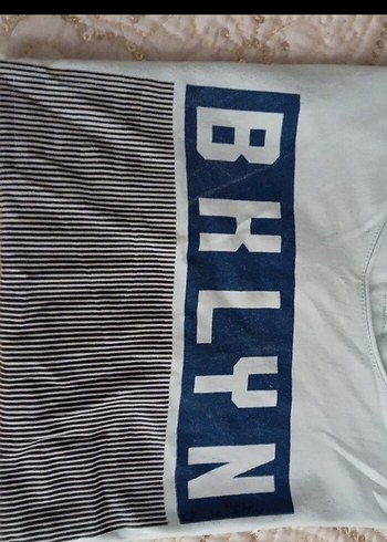 Erkek Mavi Baskılı Kısa Kollu Tişört