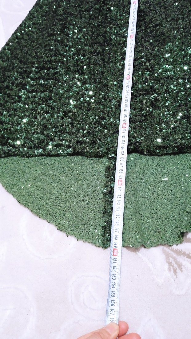 Yeşil Parlak Pul Payetli Uzun Abiye Elbise - Görsel 4