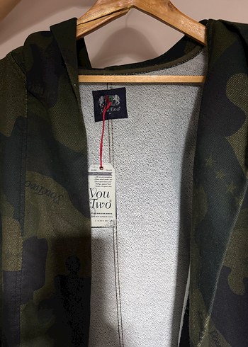 Gri Kamuflaj Kapüşonlu Erkek Ceket - Görsel 2