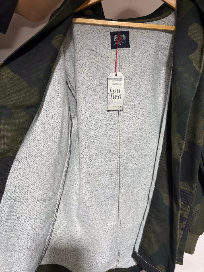 Gri Kamuflaj Kapüşonlu Erkek Ceket - Görsel 5