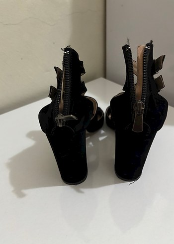 38 Beden siyah Renk Siyah Süet Tokalı Stiletto Topuklu Kadın Ayakkabı