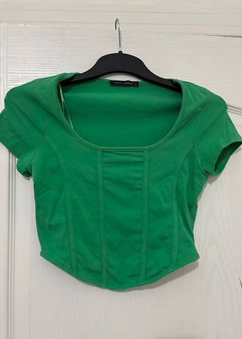Yeşil Kısa Kollu Crop Top
