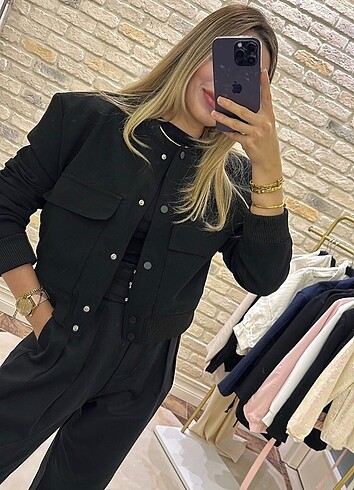 xl Beden siyah Renk Cepli Bomber Ceket