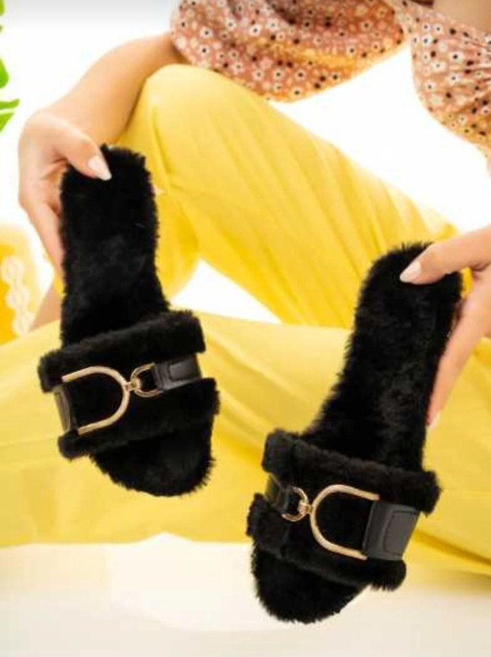 Kahverengi Süet Toka Detaylı Kadın Terlik - Görsel 2