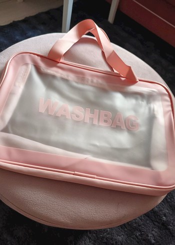 Pembe Fermuarlı Kadın Makyaj Çantası - Görsel 2