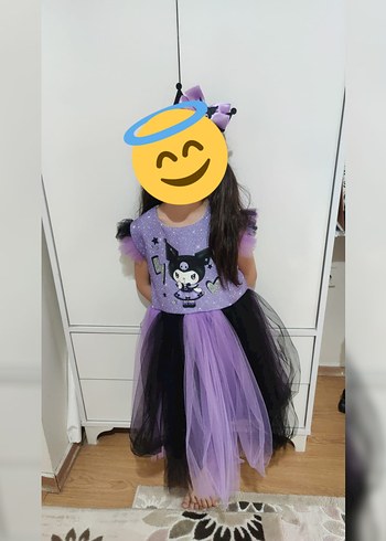 Mor Siyah Gotik Kız Çocuk Kostümü