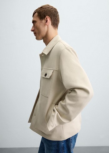 Bej Düğmeli Erkek Ceket - Görsel 2