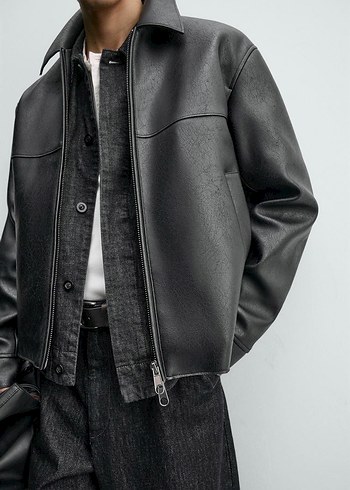 ZARA ORİJİNAL SUNİ DERİ CEKET - Görsel 4