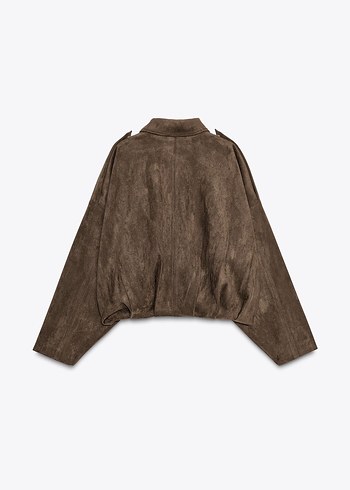 ZARA SÜET GÖRÜNÜMLÜ BOMBER CEKET - Görsel 10