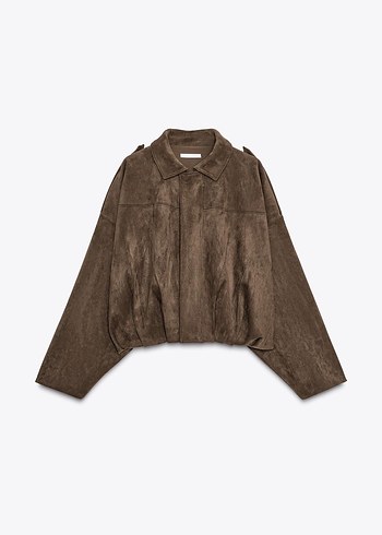 ZARA SÜET GÖRÜNÜMLÜ BOMBER CEKET - Görsel 9