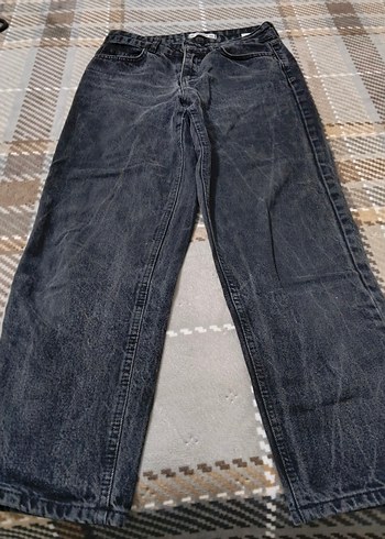 Addax Koyu Gri Yikamali Genis Paca Jean