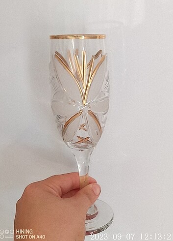 Güral Porselen Kristal detaylı kadeh bardağı 