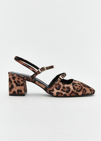 Leopar Desenli Topuklu Kadın Ayakkabı - Görsel 2