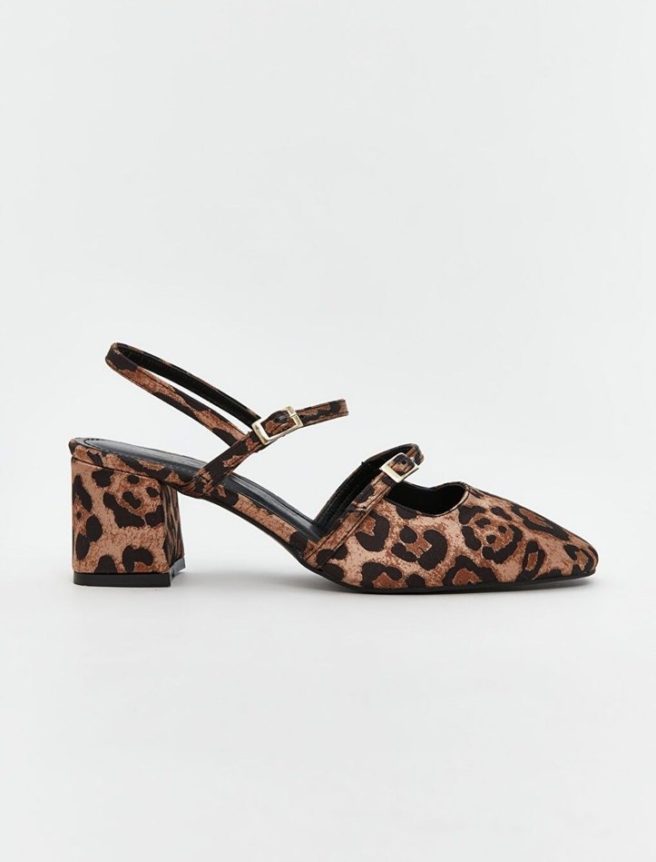 Leopar Desenli Topuklu Kadın Ayakkabı - Görsel 2