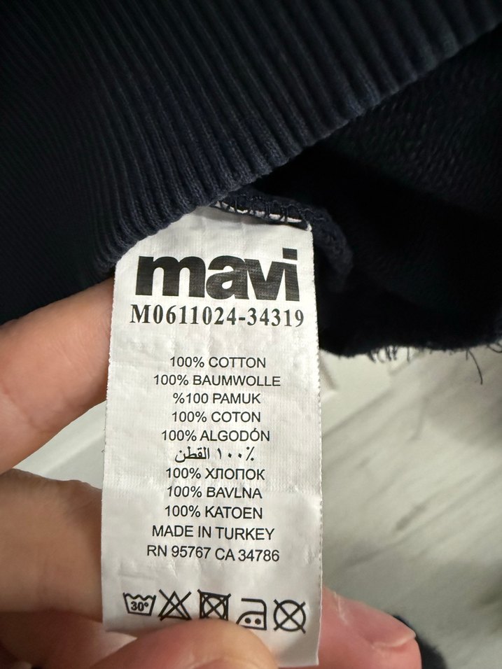 Mavi marka Gri Kapüşonlu Baskılı Sweatshirt - Görsel 4