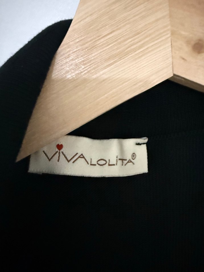 Düğmeli Siyah Uzun merserize pardesü - Görsel 3