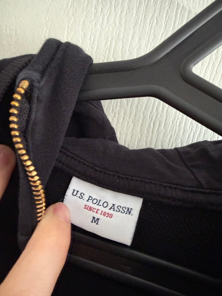 Siyah Fermuarlı USPA Kadın Sweatshirt - Görsel 3