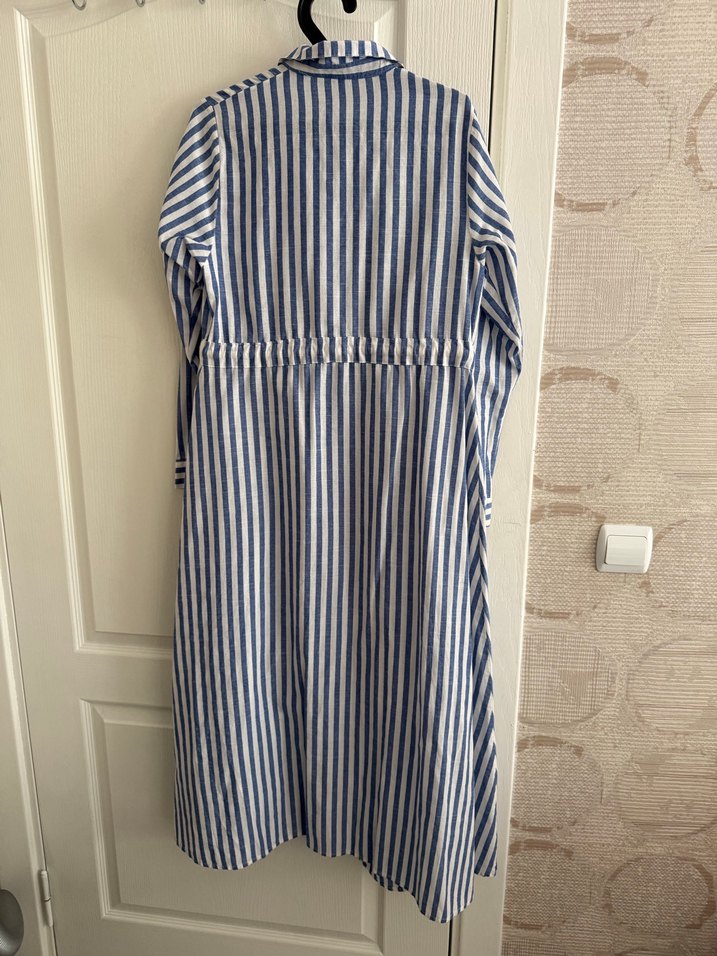 Çizgili Uzun Kollu pardesü - Görsel 4