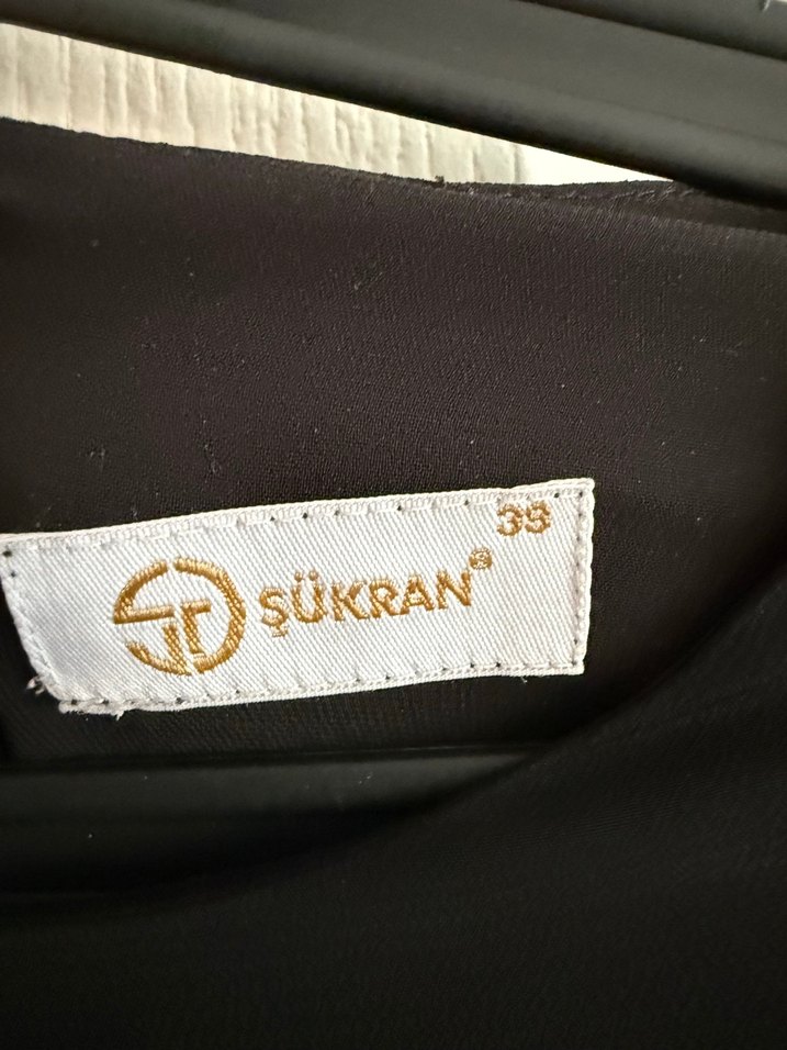 Siyah V Yaka Uzun Kollu Salaş Kadın Elbise - Görsel 5