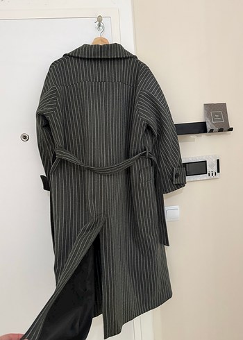 Çizgili Uzun Kışlık Kaban - Görsel 2