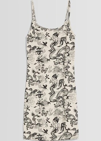 Bershka desenli mini elbise