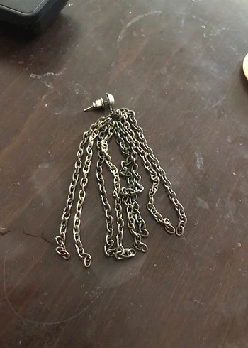 Zincir Detaylı Kadın El Zinciri tasarım tekli küpe - Görsel 2