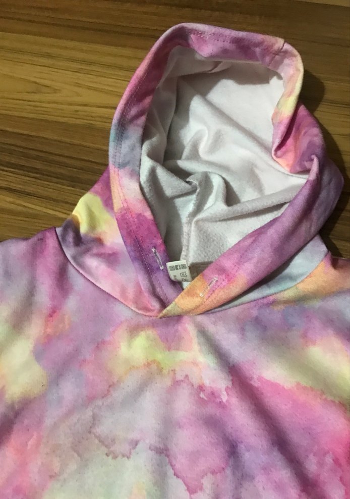 Kızlar için Çok Renkli Kapüşonlu Batik Eşofman Takımı - Görsel 4