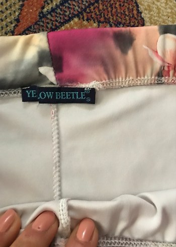 Pembe Çiçek Desenli Tayt - Görsel 3