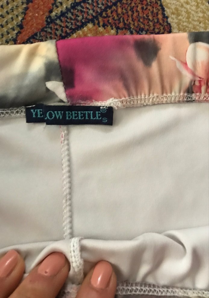 Pembe Çiçek Desenli Tayt - Görsel 3