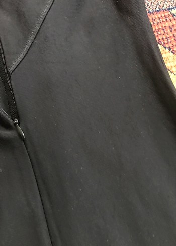 Siyah Drapeli V Yaka Uzun Elbise - Görsel 4