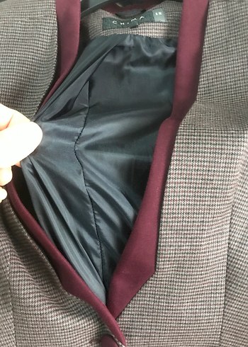 Bordo Düğmeli Kadın Blazer Ceket - Görsel 5