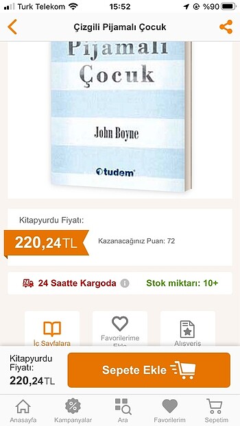Çizgili pijamalı çocuk kitap
