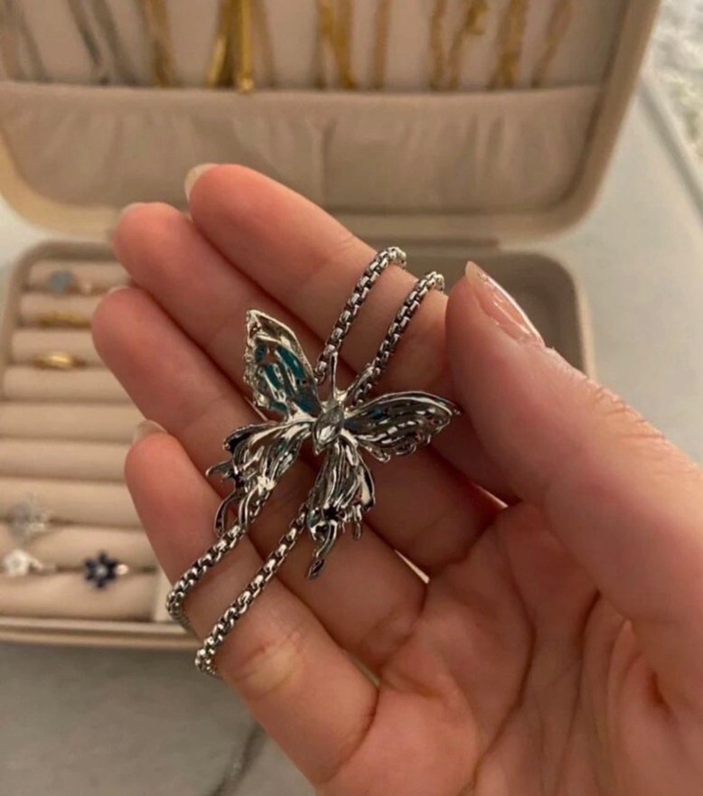 Uzun Zincirli Gri Kelebek Zincir - Görsel 5